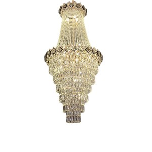 Estilo de lujo Hotel Lobby Villa Boda personalizado loft apartamento largo candelabro de cristal para Villa - Product Image 6