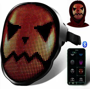 Máscara personalizada hombres fiesta máscaras imágenes LED Halloween cara máscara aplicación nuevo diseño OEM