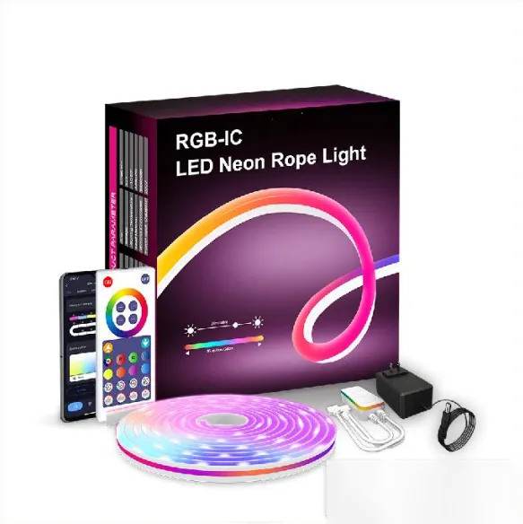 Helius Super brillo RGB tira de luz multicolor regulable cortable remoto impermeable Flexible Neno 5M tira de luz Led neón