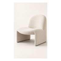 Fauteuil d'appoint Nordic Boucle, fauteuil lounge rembourré, profil bas incurvé, siège individuel pour salon, coin lecture