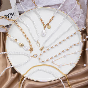 VKME Vente en gros de bijoux de fête à la mode coréenne, cadeaux, <span class=keywords><strong>collier</strong></span> ras du cou à <span class=keywords><strong>double</strong></span> couche, chaîne multi-couches, pendentif mignon, <span class=keywords><strong>collier</strong></span> de perles pour femmes - Product Image 3