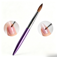 Outil de manucure professionnel en acrylique et nylon, grande taille US, populaire, avec manche en métal, pour salon et DIY