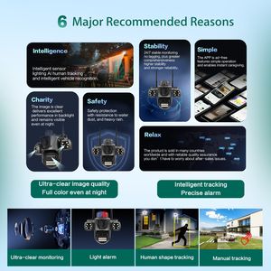 Kamera WiFi Nirkabel ICSEE 9MP dengan Tiga Kamera PTZ IP66 Alarm AI Visi Malam Sensor CMOS & Garansi 1 Tahun untuk Keamanan Rumah - Product Image 3