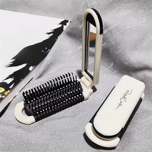 Peigne pliant mini en gros avec miroir 2-en-1, peigne de massage antistatique pour <span class=keywords><strong>salon</strong></span>, voyage, extérieur, peigne à cheveux portable - Product Image 4