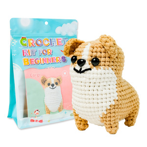 Kit de tricot DIY pour chiot Corgi mignon, ensemble d'accessoires au <span class=keywords><strong>crochet</strong></span> incluant des crochets ergonomiques pour débutants et adultes - Product Image 4