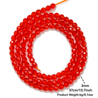 Vente en gros de perles de verre à facettes en cristal de 3mm perles de verre minuscules à facettes Rondelle de perles d'espacement en verre à facettes pour la fabrication de bijoux