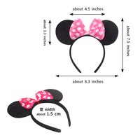 Serre-têtes mignons avec oreilles de souris et nœud pour filles, accessoires de cheveux de dessin animé au design adorable