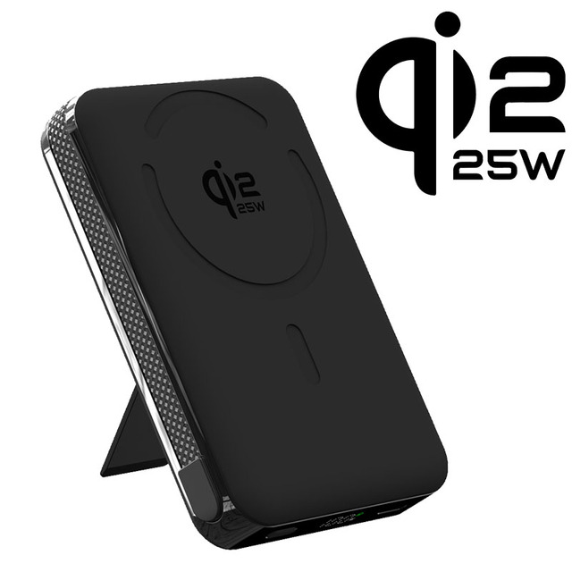 Factory Qi2.2 Tech Solid State Magnetic Wireless Charging Power Bank with 25W Wireless Charging Two USB-C Port and Holder Design