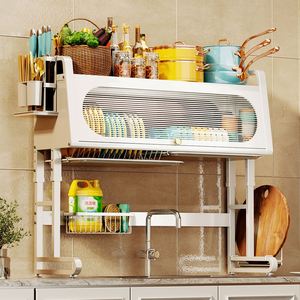 2023 New Carbon Steel Three-Tier Standing Kitchen Sink Storage Rack Cabinet <b>Door</b> Counter Top Dishes Drainage - Product Image 2