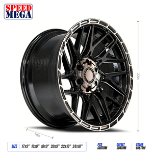 SPEED MEGA forged truck custom 20x10 Gloss black machine face aluminum One piece cast multi <b>spoke</b> rims - Product Image 2
