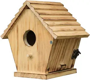 Outdoor Bluebird House Wood Bird House Wooden Birdhouse Finch Cardinals Hanging Birdhouse Nesting Box For Outside