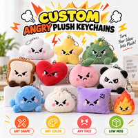 Porte-clés en peluche Kawaii Grumpy, breloque amusante pour sac alimentaire, échantillon rapide pour marques de snacks, boutiques éphémères et cadeaux de fidélité pour restaurants