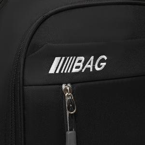 MIBAG Laptop <b>Backpack</b> Large Capacity Business Travel Men's Shoulder Bag Solid Color <b>Black</b> - Product Image 2
