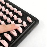 Autocollants 3D en silicone à bulles avec lettres pour claviers à touches longues, lavables, amovibles, pour nail art, protection de clavier et de saisie