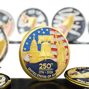 热销新款美国250周年纪念镀金金属冲压自由女神像收藏硬币 - Product Image 1