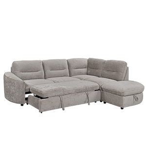 <span class=keywords><strong>Canapé</strong></span> <span class=keywords><strong>convertible</strong></span> en L à deux places <span class=keywords><strong>de</strong></span> conception européenne <span class=keywords><strong>avec</strong></span> <span class=keywords><strong>accoudoirs</strong></span>, ottoman et coussinets en éponge pour appartement et salon - Product Image 4