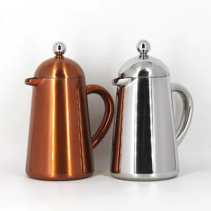 Painting Double Wall Stainless Steel French Press Customize Logo Professional Espresso Coffee Maker