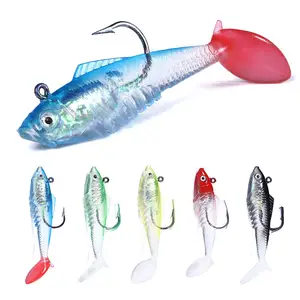 11.5g/19.5g lead head fishing lures t-tail lures fishing luminous fishing lures soft