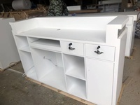 Bureau d'Accueil Pas Cher pour Salon de Beauté Avec Comptoir de Caisse, Table de Réception Blanche pour Bureau