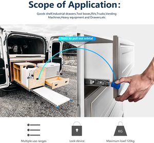 Sneida 53Mm RV Không Gian Mở Rộng Nhiệm Vụ Nặng Nề Ngăn Kéo Trượt 1200Mm Dài 250lbs Đầy Đủ Mở Rộng Bóng Mang Đường Ray Trượt Cho Tủ - Product Image 3