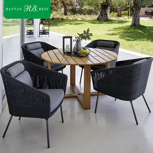 Sedia da <span class=keywords><strong>Esterno</strong></span> Moderna in Vimini Intrecciato Grigio <span class=keywords><strong>Antracite</strong></span> con Gambe Sottili in Metallo per Lounge sul Tetto - Product Image 2