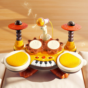 Wholesale Educational <b>Electronic</b> Drum <b>Keyboard</b> Musical Instruments Toy With Microphone for Kids - Product Image 5