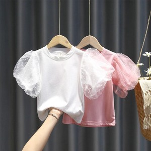 Camisetas de Manga Corta para Niñas, Ropa Nueva 2021, Camisetas con Mangas Abullonadas, Camisetas de Verano para Bebés y Niñas - Product Image 3