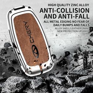 Funda de aleación de Zinc y cuero para llaves de coche, accesorios de llavero remoto para Chery Tiggo 7 Tiggo 8 Pro 8 Plus, Arrizo 5 - Product Image 5