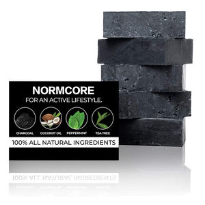 Barra de jabón de baño de carbón orgánico de limpieza profunda de piel natural de lujo al por mayor de etiqueta privada personalizada OEM - Product Image 4