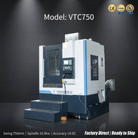 Mesin Bubut CNC Vertikal Turret Horizontal 8-Stasiun VTC750 dengan Tool Post 125mm dan 8-Stasiun Turret