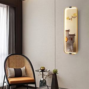 Lámpara de Pared LED de Estilo Chino, Totalmente en Cobre, con Acabado Esmaltado, Tira Larga, Regulable, para Sala de Estar, Dormitorio, Cabecera, Decoración para el Hogar - Product Image 2