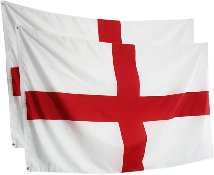 Hot Selling England Englische Flagge 3x5 Ft Gedrucktes weißes rotes Kreuz 68d Polyester Flagge Innen/Außen 90x150cm Flaggen von England