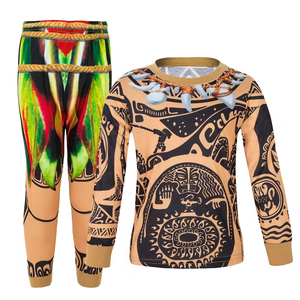 Mono de manga larga unisex con faldas de hojas, conjunto de trajes <span class=keywords><strong>para</strong></span> niños <span class=keywords><strong>para</strong></span> fiestas de Año Nuevo, incluidos pantalones de <span class=keywords><strong>Carnaval</strong></span> - Product Image 4