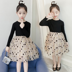 Vêtements pour enfants en gros, design tendance avec des appliques brillantes, robes de princesse à manches longues pour petites filles de Chine - Product Image 3