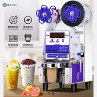 Nouvelle machine à sceller les gobelets de thé au lait et de bubble tea, 95 mm, scelleuse automatique de gobelets, contrôle numérique noir, gobelets en papier, PP, PET, CE