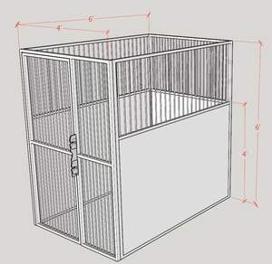 Pujia fabrika özelleştirilebilir veteriner paslanmaz çelik kapalı 4x4x6ft /4x6x 6ft köpek kulübesi cam HDPE panelleri ile kafesleri çalıştırmak - Product Image 3