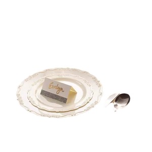 Assiettes rondes jetables en <span class=keywords><strong>plastique</strong></span> rigide coloré <span class=keywords><strong>de</strong></span> style européen, effet porcelaine, 7,5/9/10,25 pouces - Product Image 5