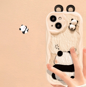 Bán buôn phổ biến ba chiều Gấu Trúc búp bê gắn thiết kế Silicone điện thoại di động trường hợp - Product Image 3