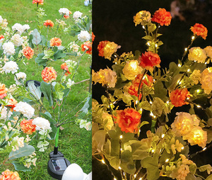 Simulation solaire d'hortensia fleur LED prise de terre lumières IP65 évalué extérieur Patio vacances luminaires décoratifs pour chemin pelouse - Product Image 5