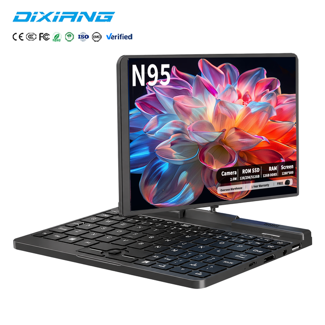 Laptop 8" Mini 2-in-1 With English Keyboard 10-Point Touch Intel N95 High Performance Tablet Laptop for Gift & Office Business