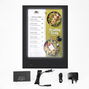Manufacturer Black Leather Carte Menu <b>Led</b> Rechargeable <b>Led</b> Restaurant Menu Single Page <b>Led</b> <b>Light</b> Menu for Bar Club - Product Image 5