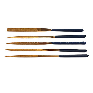 Electroplated Alloy File 3x140 Flat Triangular Round Assorted Titanium Plated Diamond <b>Abrasive</b> <b>Tool</b> For Stainless Steel - Product Image 1