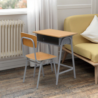 Lit superposé double pour enfants, ensemble table et chaises en métal pour la maison et le bureau à domicile, meubles au design traditionnel
