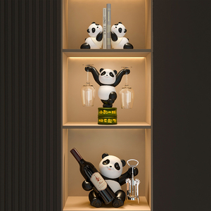 Porte-verres décoratif Panda en résine de luxe pour meuble de salon, cadeau de pendaison de crémaillère - Product Image 4