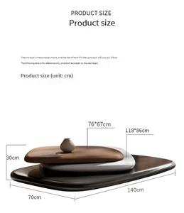 <span class=keywords><strong>Mesa</strong></span> de Centro Moderna y Duradera de Madera Maciza con Diseño Ovalado y Ondulado para Muebles de Sala de Estar - Product Image 2