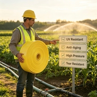 Tuyau d'irrigation plat en PVC résistant aux UV, fourni par l'usine, de 2 à 10 pouces, haute pression 6-8 MPa, résistant aux déchirures, pour l'apport d'eau agricole