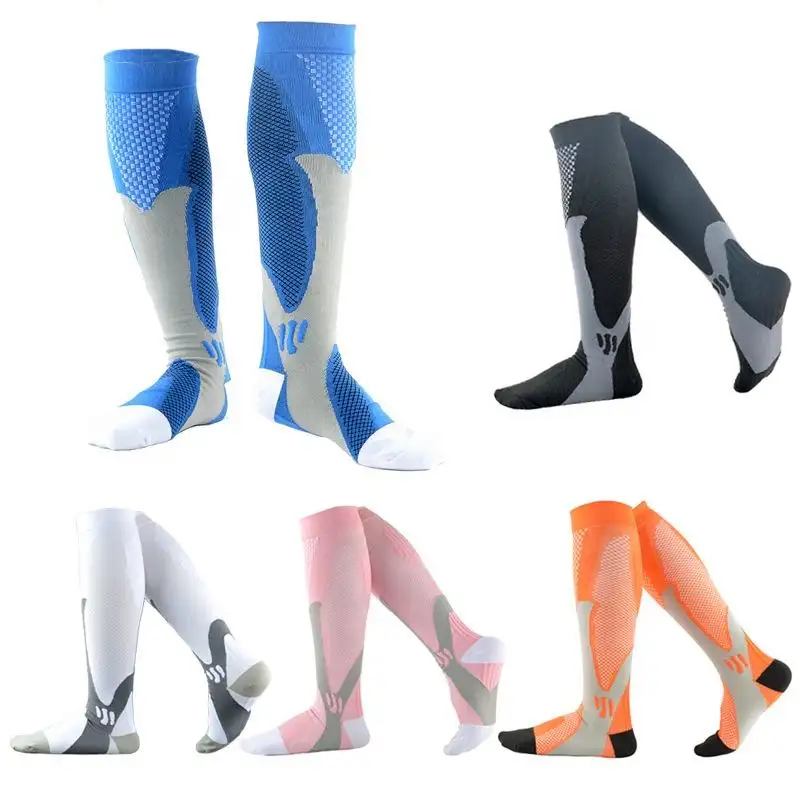 Chaussettes de compression de sport médical hommes femmes chaussettes d'infirmière de bas de compression pour le voyage d'œdème