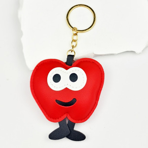 พวงกุญแจอีโมจิสุดน่ารัก ชุดต้นคริสต์มาส แอปเปิ้ล ดาว ทำจากหนัง PU ของขวัญวันหยุดสำหรับผู้หญิงและเด็กผู้หญิง - Product Image 2