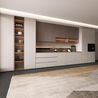Buffet de rangement personnalisé sans poignées, design invisible, avec étagère réglable, pour petit coin repas de condo