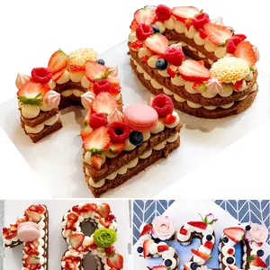 Di grandi dimensioni In Silicone Torta Stampi 0-9 Numeri Arabi Torta di Pan di 10 pollici di Cottura Stampi per il Compleanno Torta Nuziale